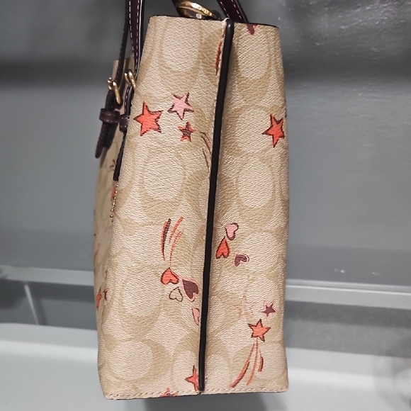 COACH EUC STARS AND HEARTS Tan and Brown Signature Canvas Crossbody - Picture 3 of 13